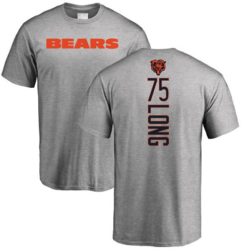 Chicago Bears Men Ash Kyle Long Backer NFL Football #75 T Shirt->nfl t-shirts->Sports Accessory